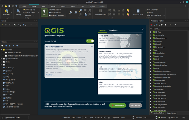 QGIS 4 tabbed UI