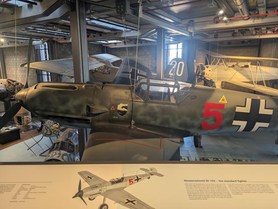 Above shot of the BF109, the most produced German fighter plane