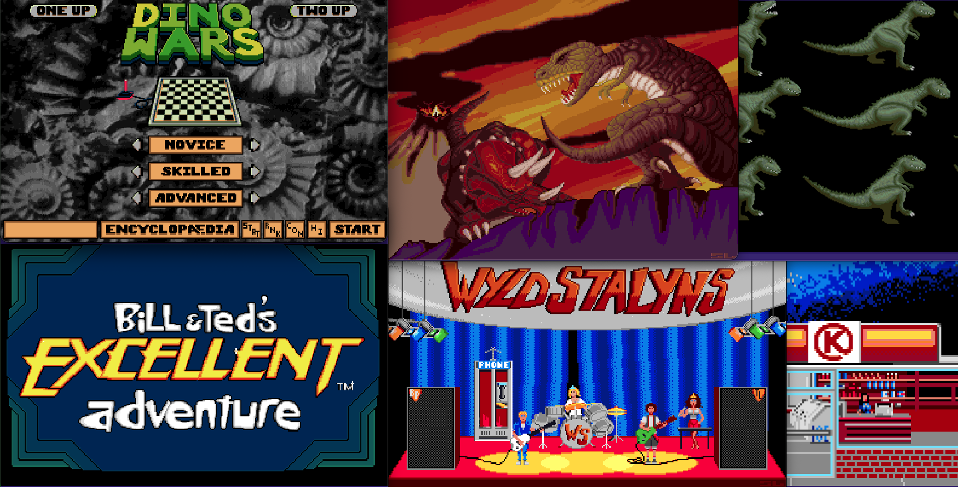Some assets from Dino Wars and Bill & Ted