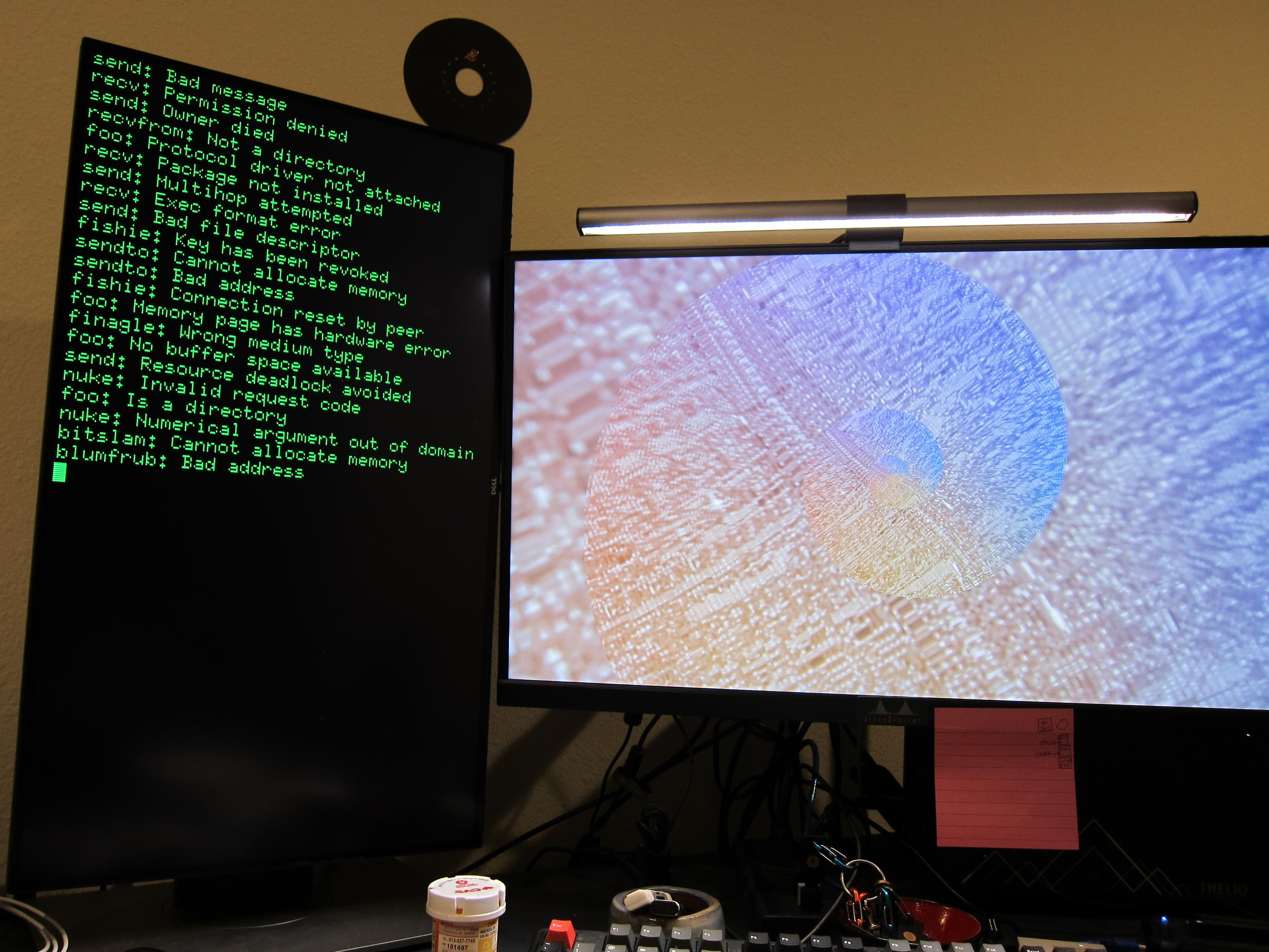 xscreensaver running on multiple screens with a different hack per screen.