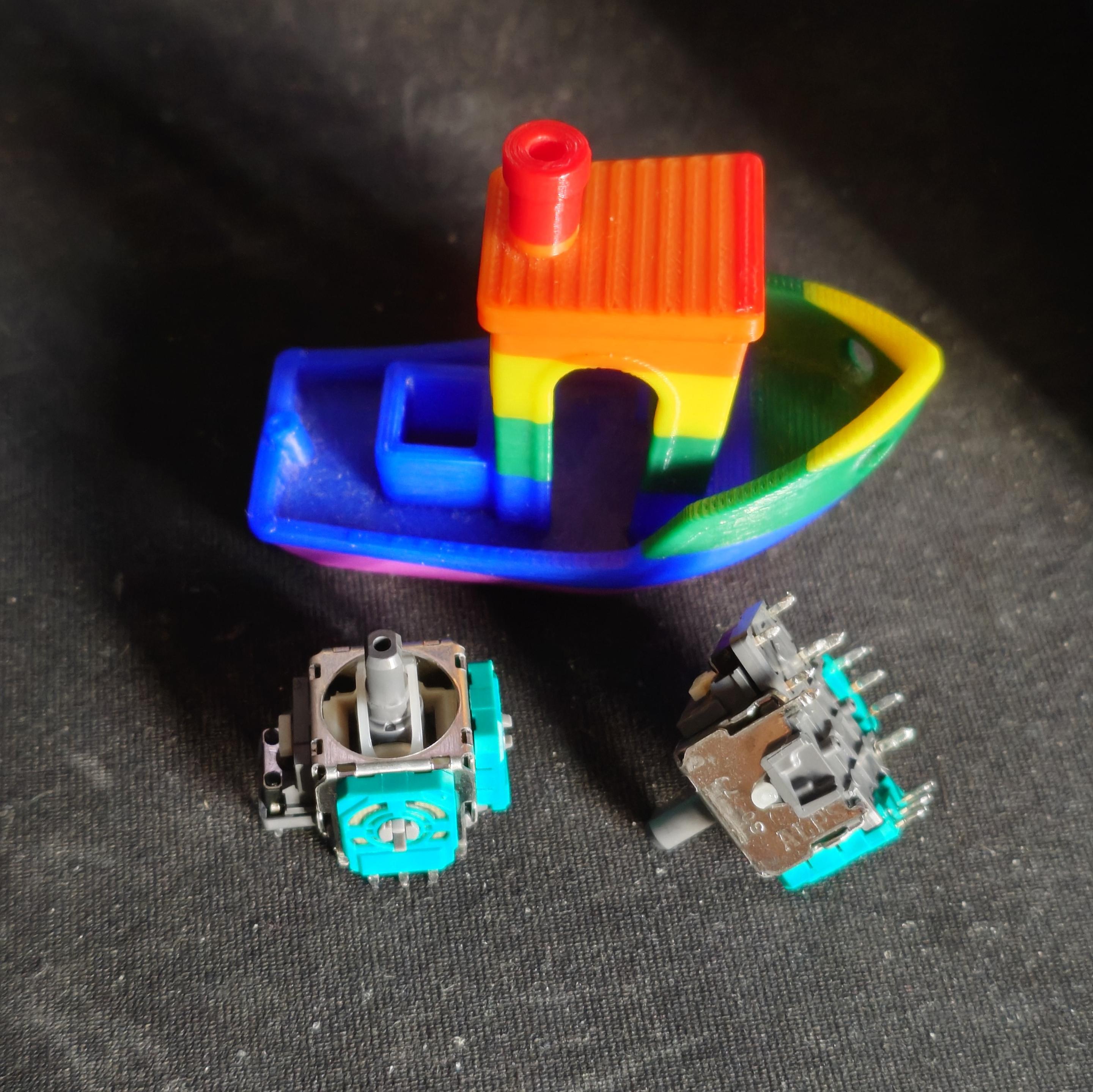 Two joysticks from a switch pro controller.