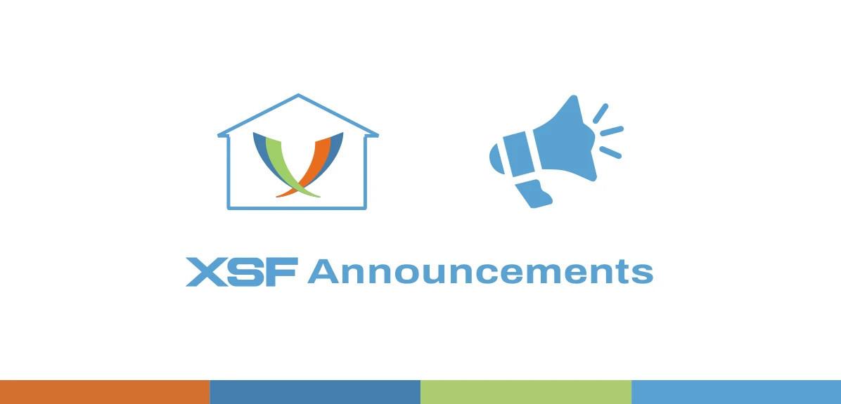 The XSF Announcement Banner with the XMPP logo surrounded by a house with a megaphone next to it.