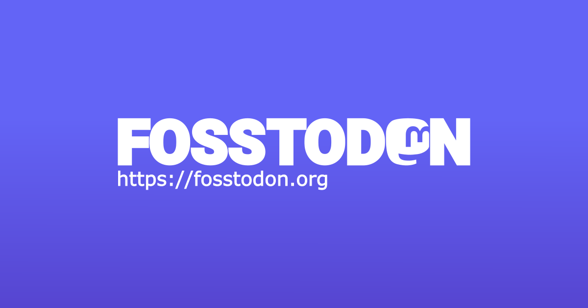 Fosstodon is an English speaking Mastodon instance that is open to anyone who is interested in technology; particularly free & open source software.